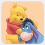 Winnie The Pooh And Eeyore Square Sticker