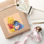 Winnie The Pooh And Eeyore Square Sticker