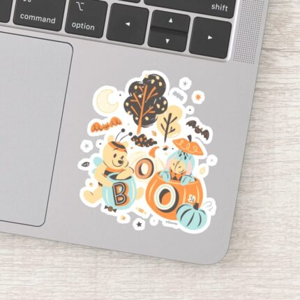 Winnie The Pooh And Eeyores Halloween Boo Sticker