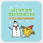 Winter Wonderland With Little Miss Sunshine Square Sticker