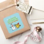 Winter Wonderland With Little Miss Sunshine Square Sticker