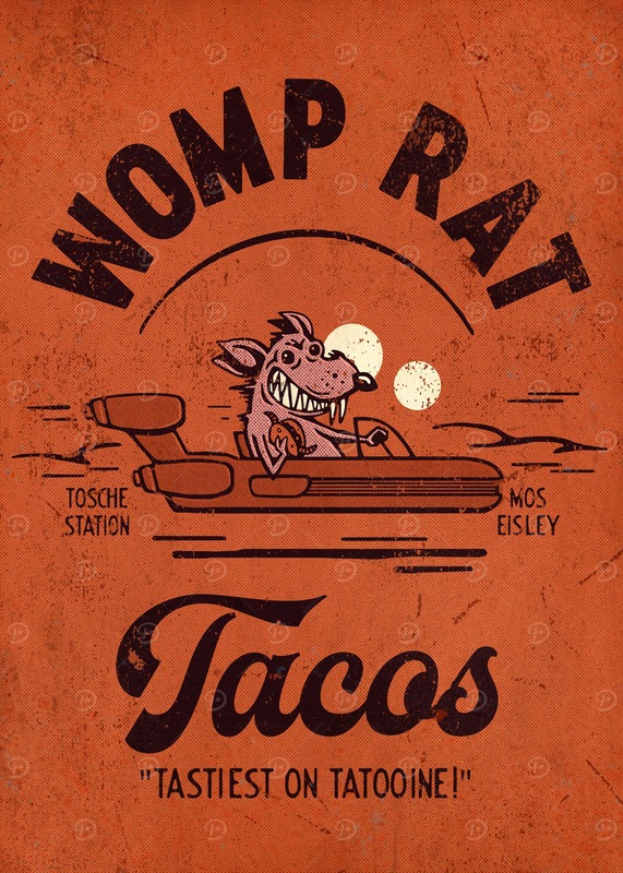 Womp Rat Tacos Starwars Poster