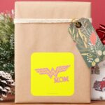 Wonder Mom Pink Square Sticker