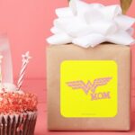 Wonder Mom Pink Square Sticker