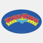 Wonder Woman 1987 Comic Book Logo Oval Sticker