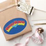 Wonder Woman 1987 Comic Book Logo Oval Sticker