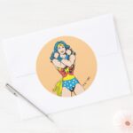 Wonder Woman Arms Crossed Classic Round Sticker