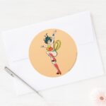 Wonder Woman Arms Raised Classic Round Sticker