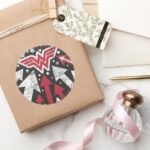 Wonder Woman Arrows Classic Round Sticker