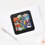 Wonder Woman Batgirl Harley Quinn Holiday Square Sticker