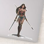 Wonder Woman Battle Ready Comic Art Sticker
