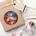 Wonder Woman Blocking With Bracelets Classic Round Sticker