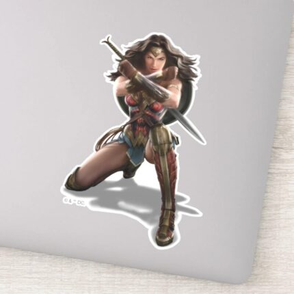 Wonder Woman Blocking With Bracelets Sticker