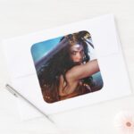 Wonder Woman Blocking With Sword Square Sticker
