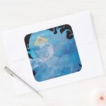 Wonder Woman Blue Sky Silhouette Square Sticker