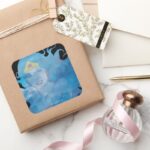 Wonder Woman Blue Sky Silhouette Square Sticker