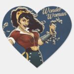 Wonder Woman Bombshell Heart Sticker