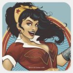 Wonder Woman Bombshell Name Graphic Square Sticker