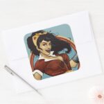 Wonder Woman Bombshell Name Graphic Square Sticker