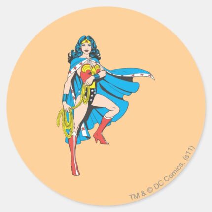 Wonder Woman Cape Classic Round Sticker