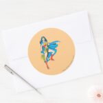 Wonder Woman Cape Classic Round Sticker