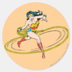Wonder Woman Circled With Lasso Classic Round Sticker