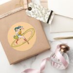 Wonder Woman Circled With Lasso Classic Round Sticker