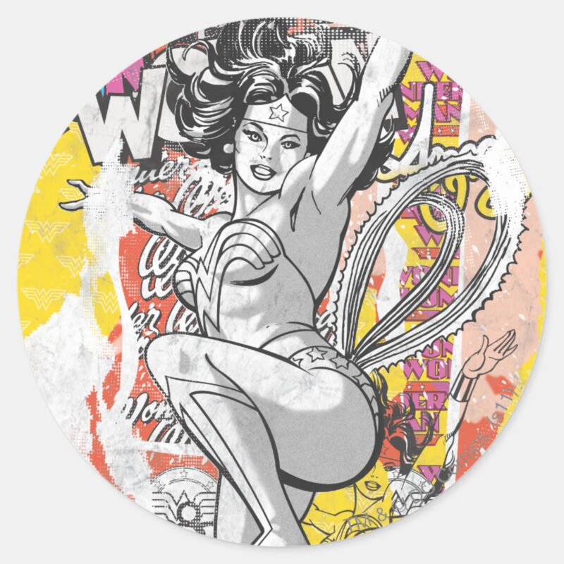 Wonder Woman Collage 1 Classic Round Sticker