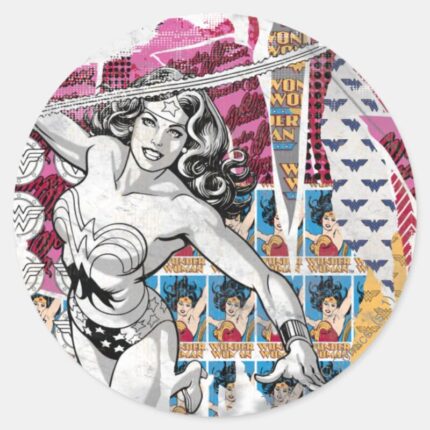 Wonder Woman Collage 5 Classic Round Sticker