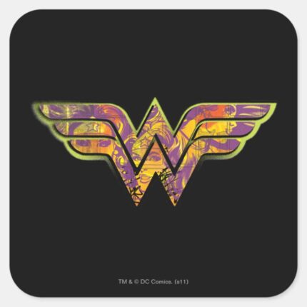 Wonder Woman Colorful Logo Square Sticker