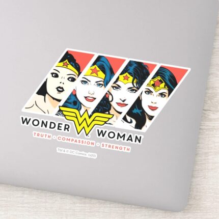 Wonder Woman Comic Evolution Graphic Sticker