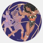 Wonder Woman Diana Prince Transformation Classic Round Sticker
