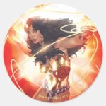 Wonder Woman Encyclopedia Cover Classic Round Sticker