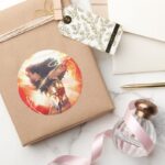 Wonder Woman Encyclopedia Cover Classic Round Sticker