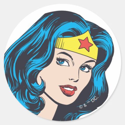 Wonder Woman Face Classic Round Sticker