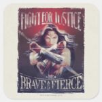 Wonder Woman Fight For Justice Square Sticker