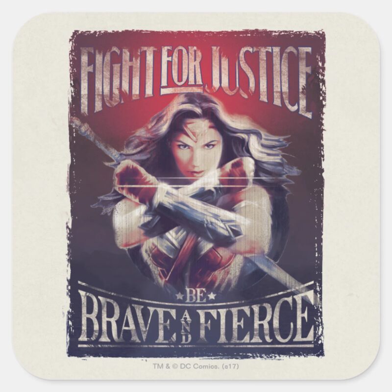 Wonder Woman Fight For Justice Square Sticker