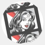 Wonder Woman Film Strip Classic Round Sticker