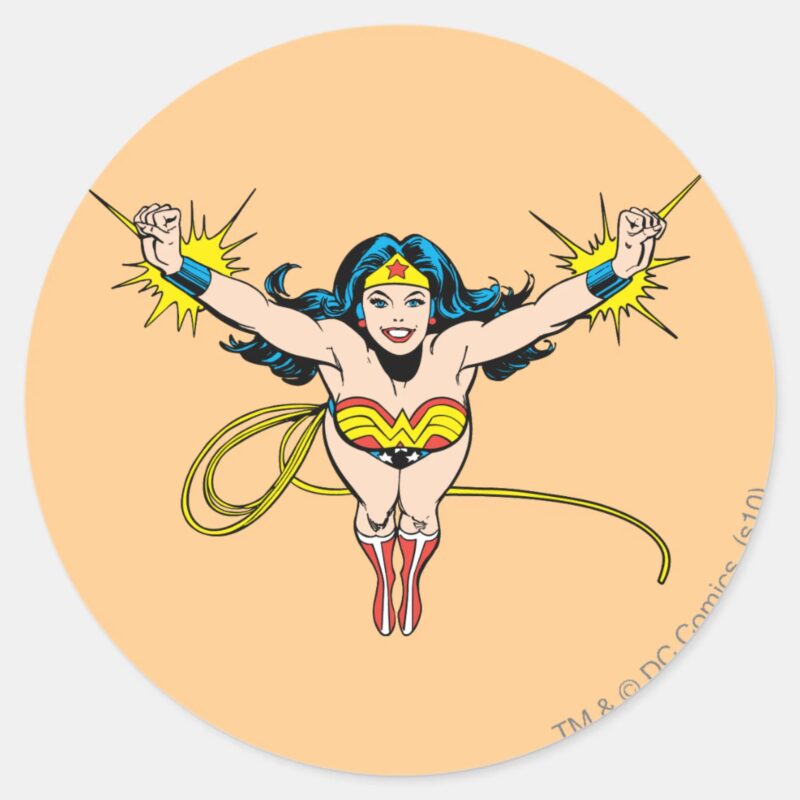 Wonder Woman Fly Forward Classic Round Sticker