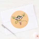 Wonder Woman Fly Forward Classic Round Sticker