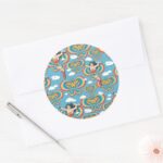 Wonder Woman Flying High Pattern Classic Round Sticker