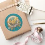 Wonder Woman Foliage Sketch Logo Classic Round Sticker