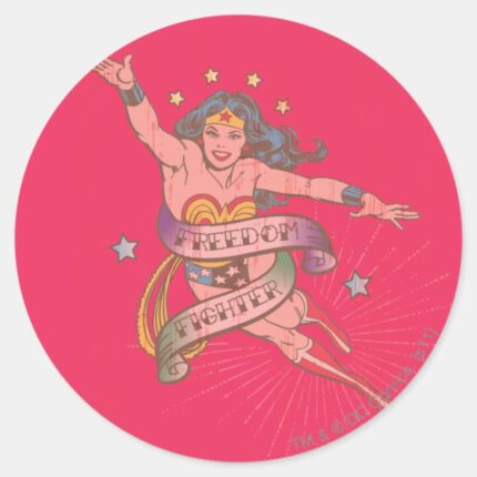 Wonder Woman Freedom Fighter Classic Round Sticker