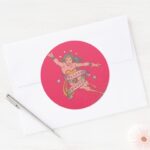 Wonder Woman Freedom Fighter Classic Round Sticker