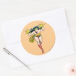 Wonder Woman Glowing Cuffs Classic Round Sticker