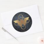 Wonder Woman Gold Symbol Over Lasso Classic Round Sticker