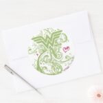 Wonder Woman Green Swirls Logo Classic Round Sticker