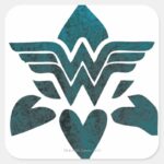 Wonder Woman Grunge Logo Square Sticker