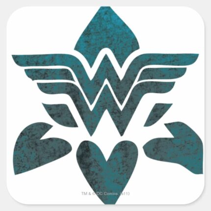 Wonder Woman Grunge Logo Square Sticker