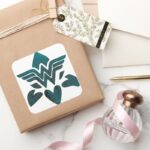 Wonder Woman Grunge Logo Square Sticker